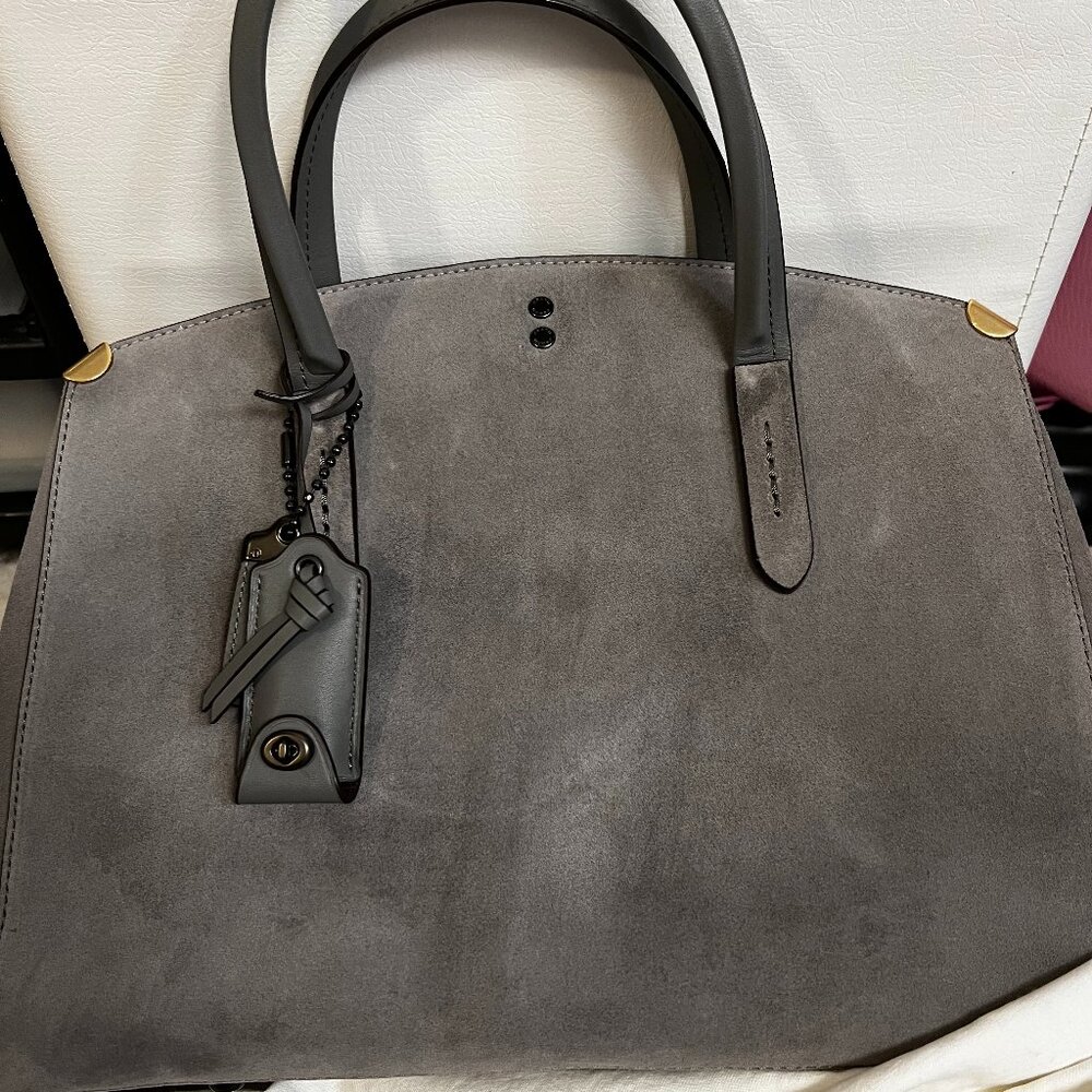 Coach 1941 Cooper Carryall Glovetanned Leather Rogue Gray Sueded Leather